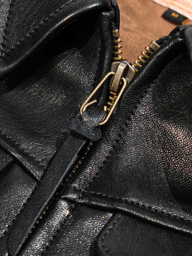 MENDOZA Vintage Grain Single Riders — Black Goatskin