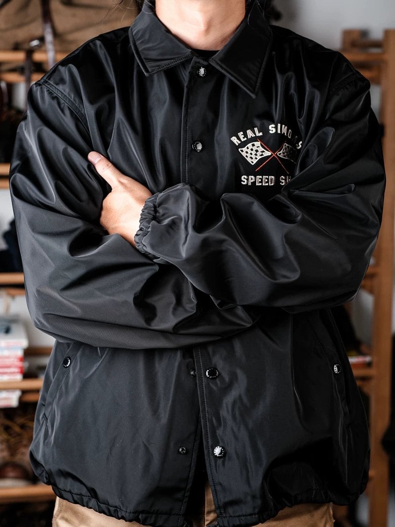 Coach Jacket — Riding, Waterproof, Black Nylon