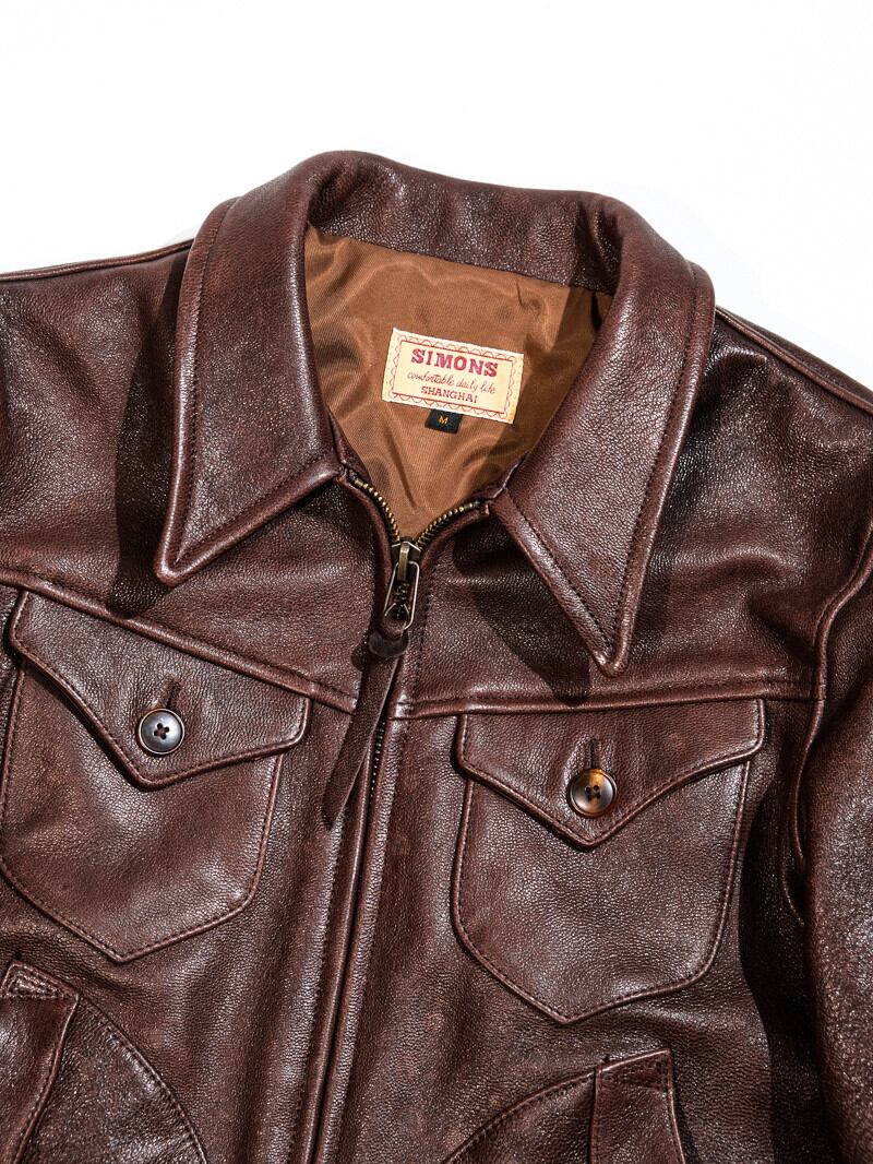 MENDOZA Vintage Grain Single Riders — Dark Brown Goatskin