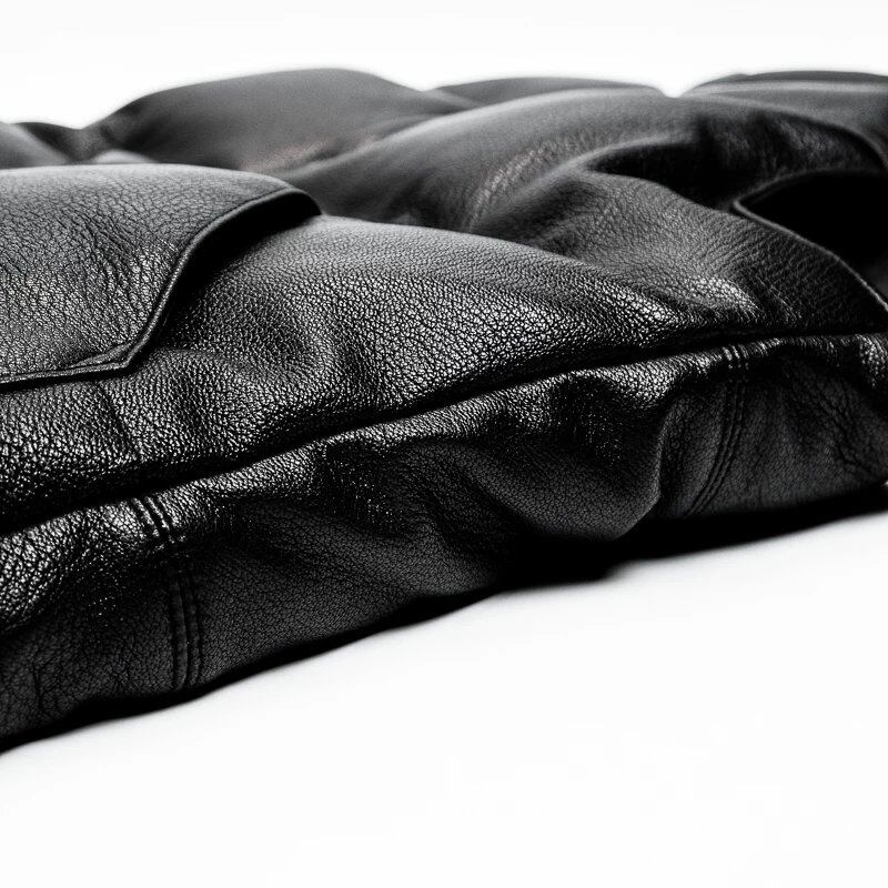 Leather Down Vest — Western Style, Goatskin
