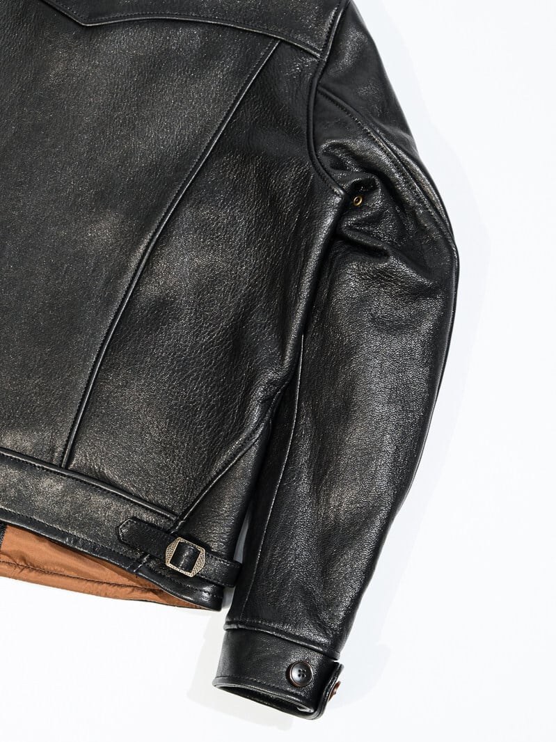 MENDOZA Vintage Grain Single Riders — Black Goatskin