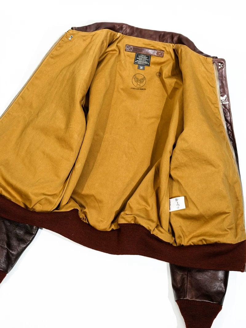 A-2 Leather Flight Jacket 18775 — Mocha Brown Vintage Reproduction, Horsehide
