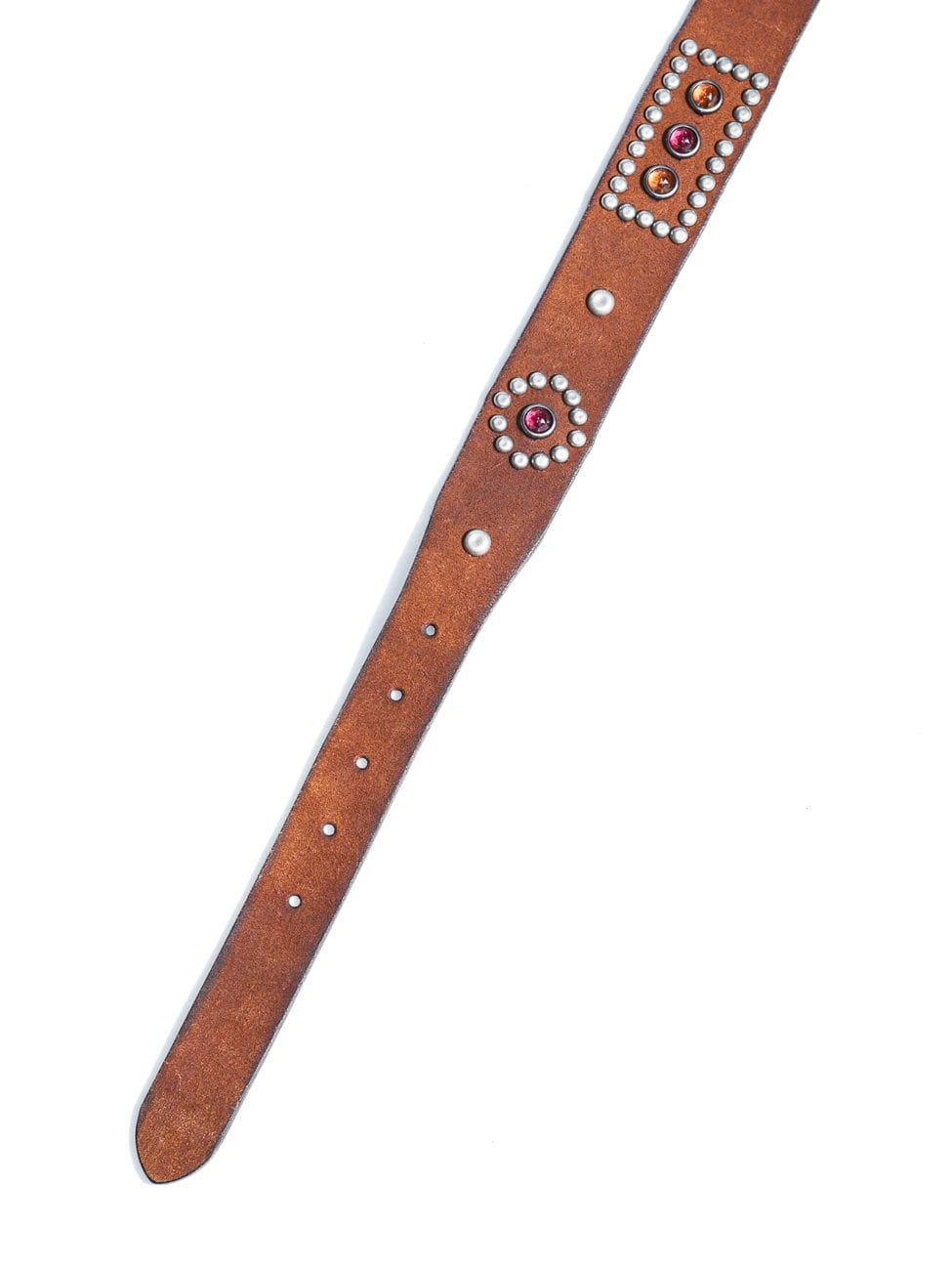 ウエスタン ジュエル レザーベルト 8本爪バックル 40s ブラウン カウハイド