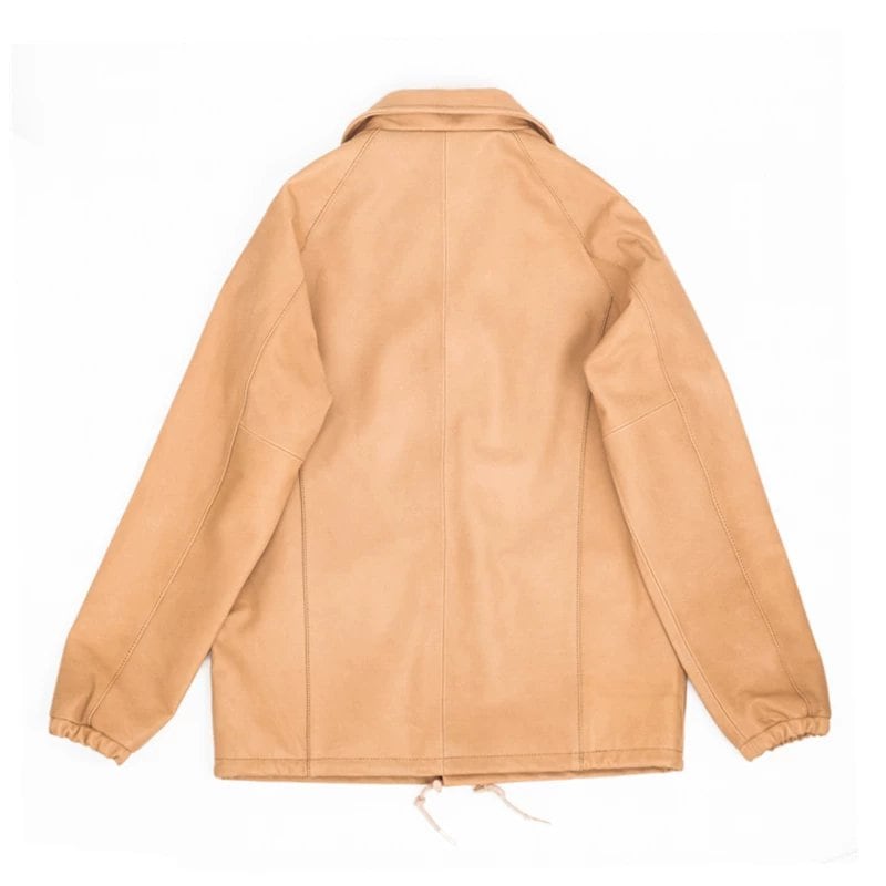Leather Coach Jacket — Natural, 1970s, Water-Dyed Wax Calfskin