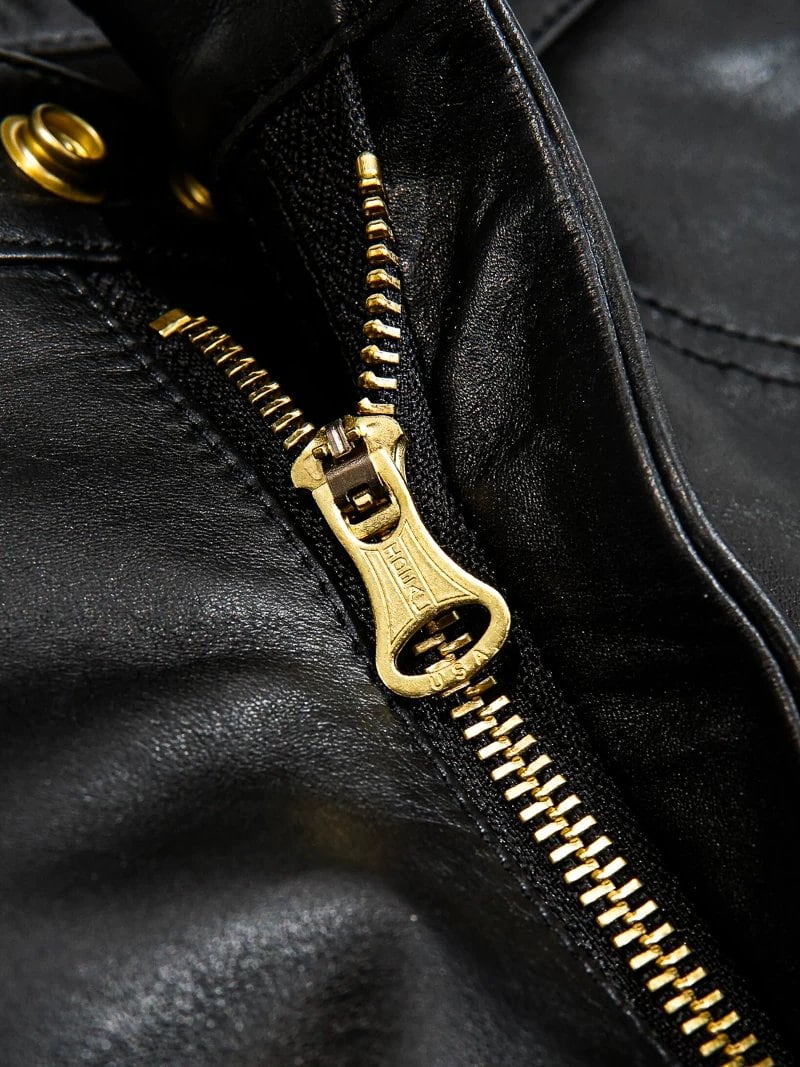 Riders Trousers — Classic Five Pocket, Straight Fit, Black Calfskin