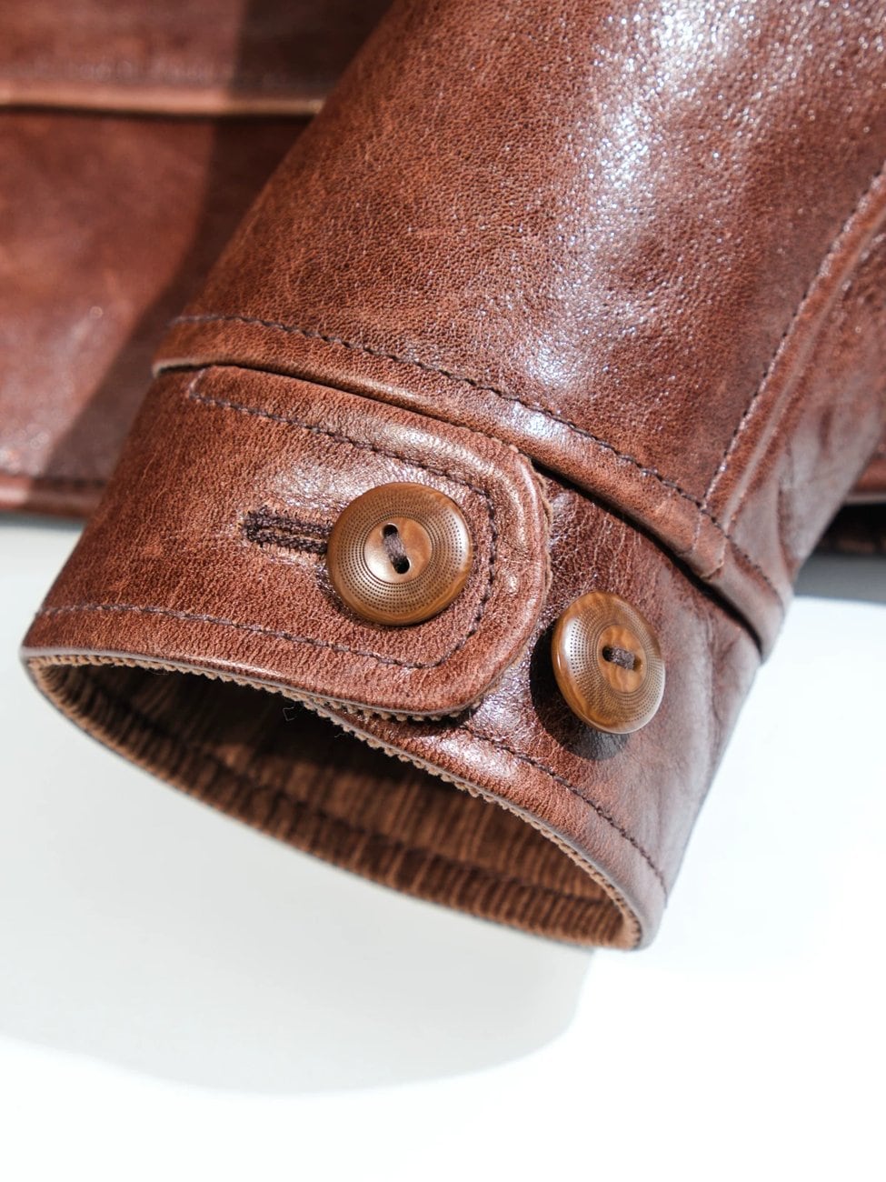 Shawl Collar Cossack Jacket — Light Brown, 1930s Horsehide