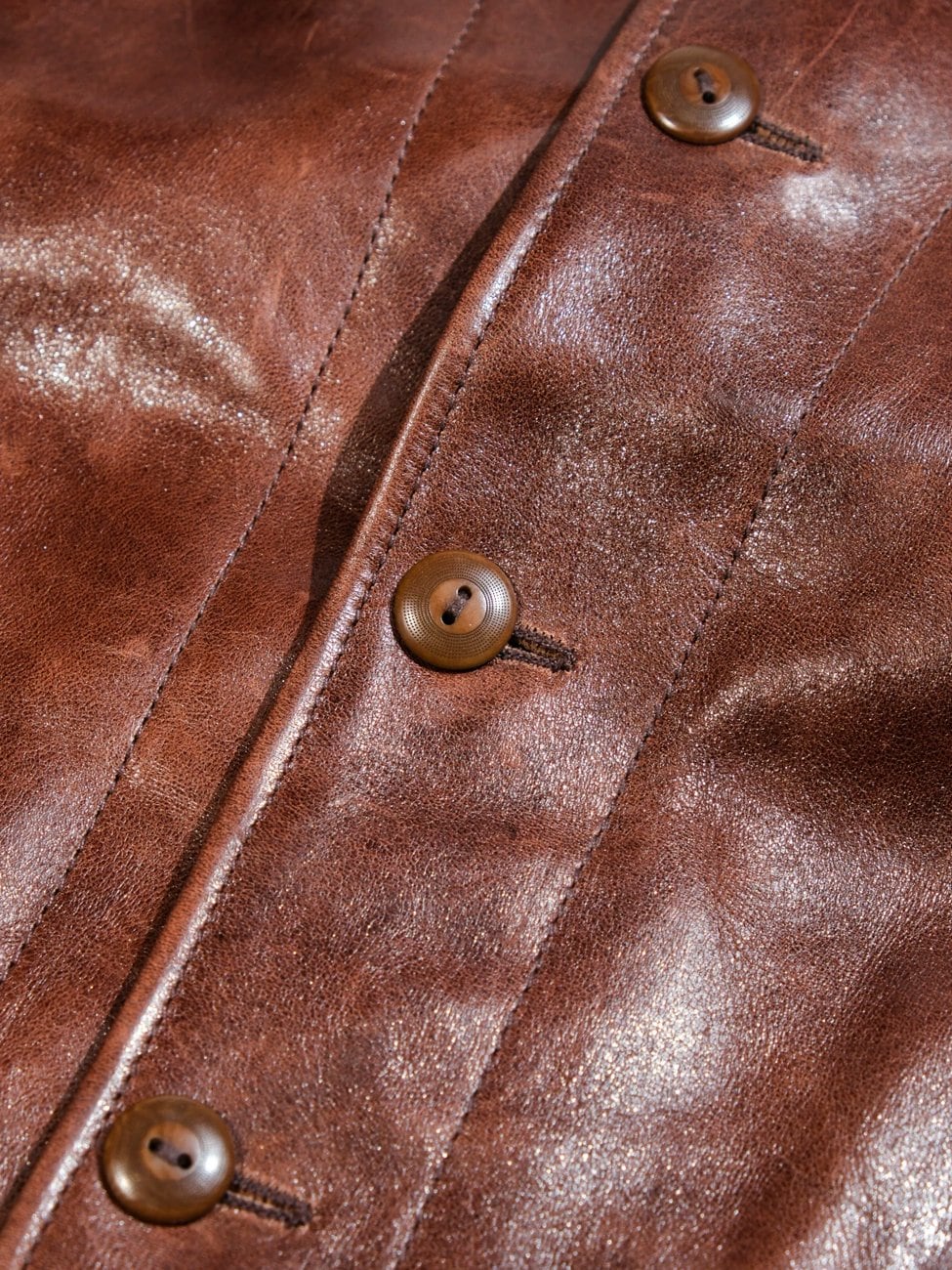 Shawl Collar Cossack Jacket — Light Brown, 1930s Horsehide