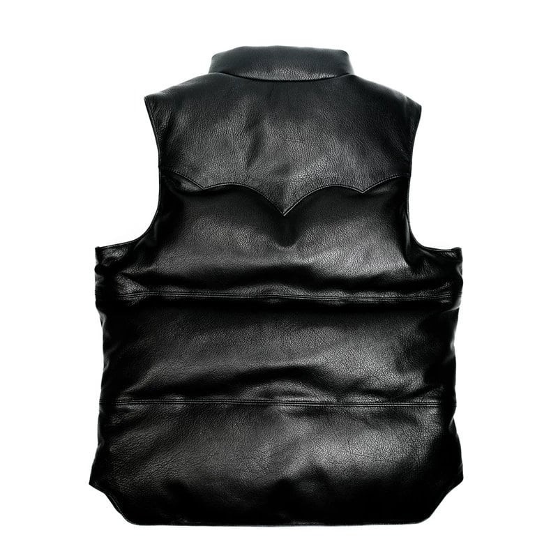 Leather Down Vest — Western Style, Goatskin