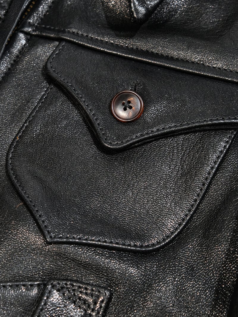 MENDOZA Vintage Grain Single Riders — Black Goatskin