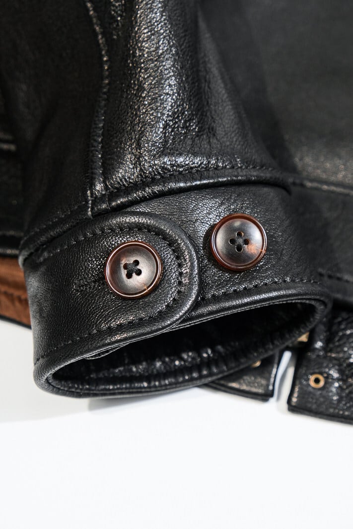 MENDOZA Vintage Grain Single Riders — Black Goatskin