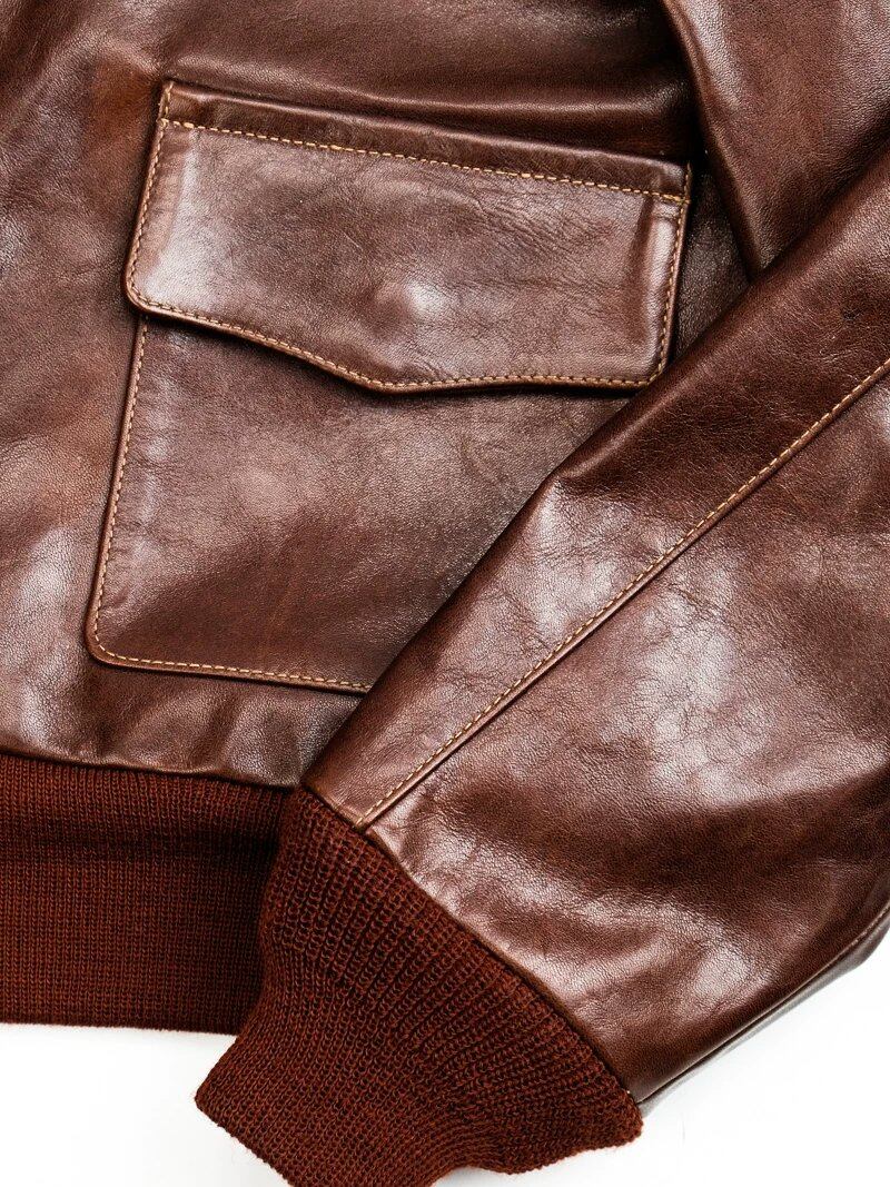 A-2 Leather Flight Jacket 18775 — Mocha Brown Vintage Reproduction, Horsehide