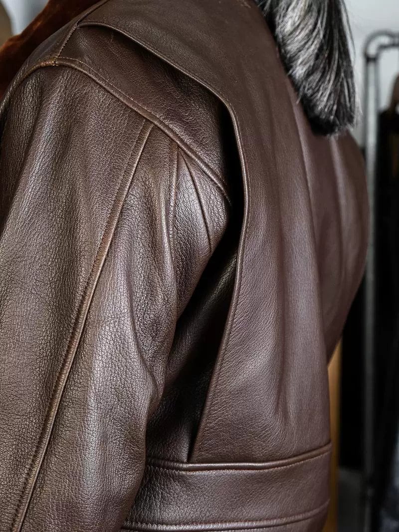 G-1 フライトジャケット ファー襟 茶芯 ゴートスキン