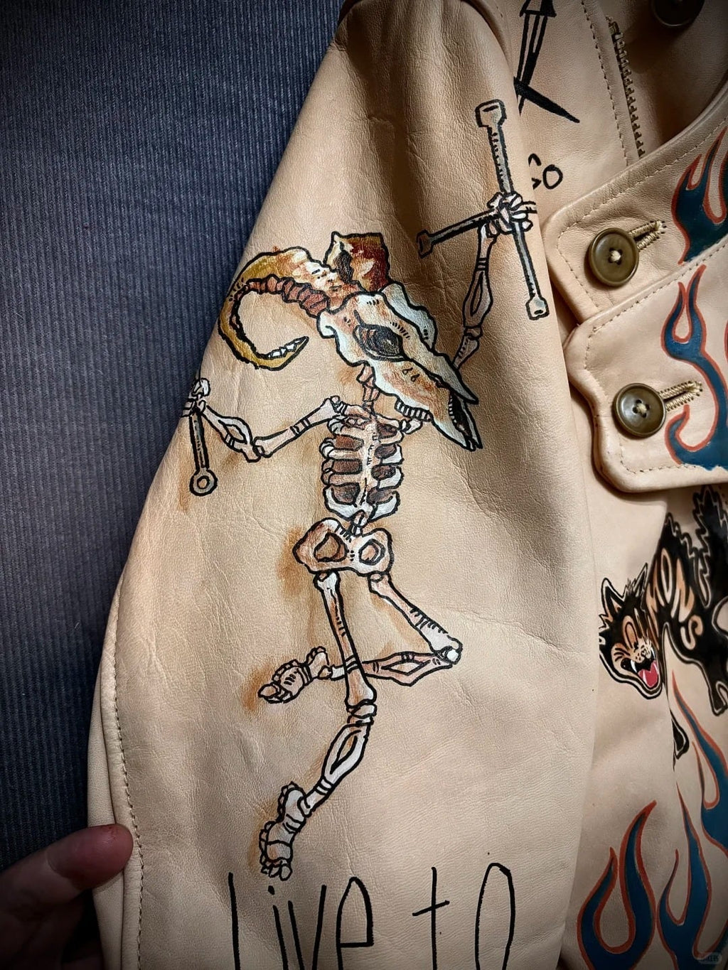 [Made to Order] Sonoma Jacket — Hand Painted, Natural Horsehide