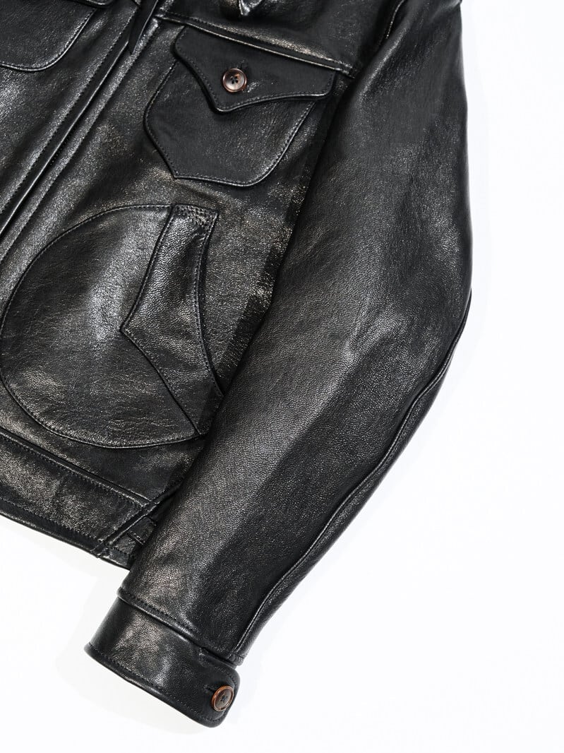 MENDOZA Vintage Grain Single Riders — Black Goatskin