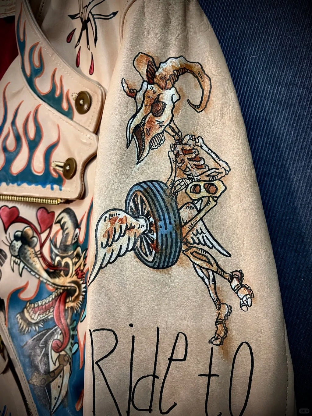 [Made to Order] Sonoma Jacket — Hand Painted, Natural Horsehide