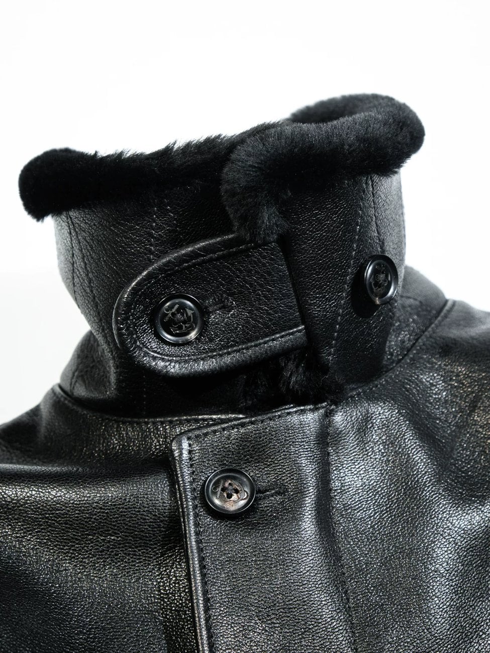 N-1 All-Leather Deck Jacket — Shearling Collar, Sheepskin