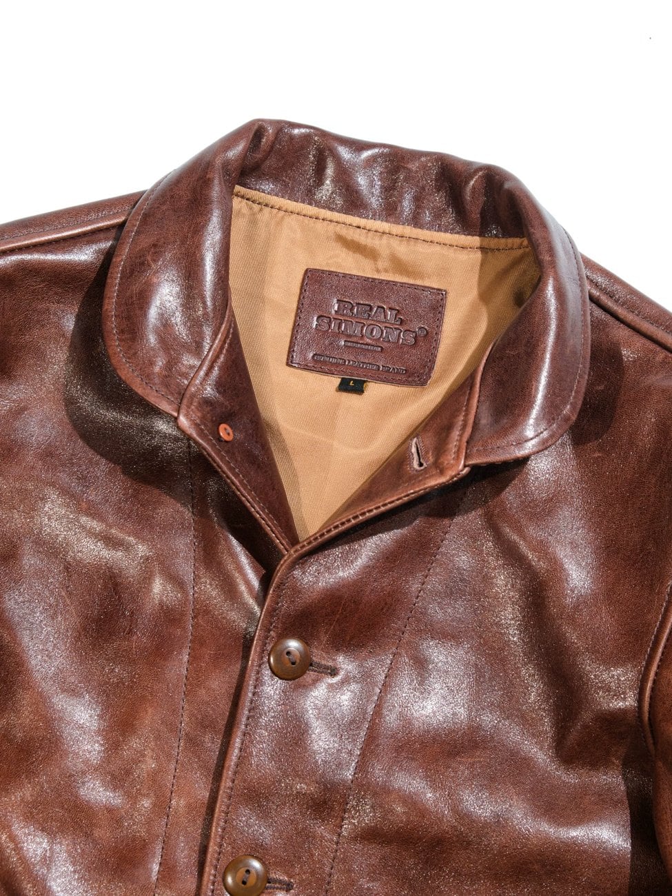 Shawl Collar Cossack Jacket — Light Brown, 1930s Horsehide