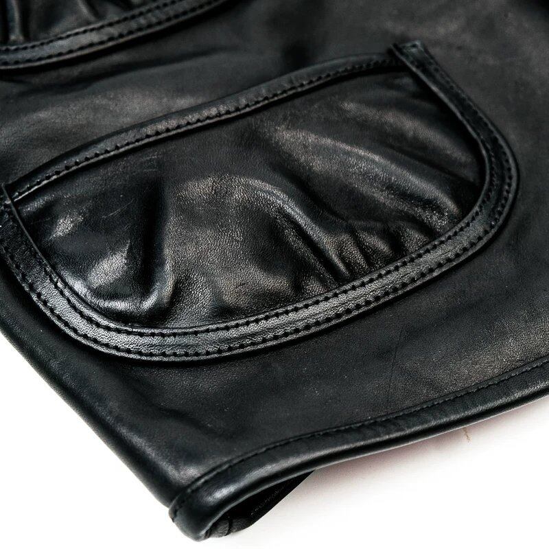 Four-Pocket Leather Vest — Houndstooth, Oil-Wax Horsehide