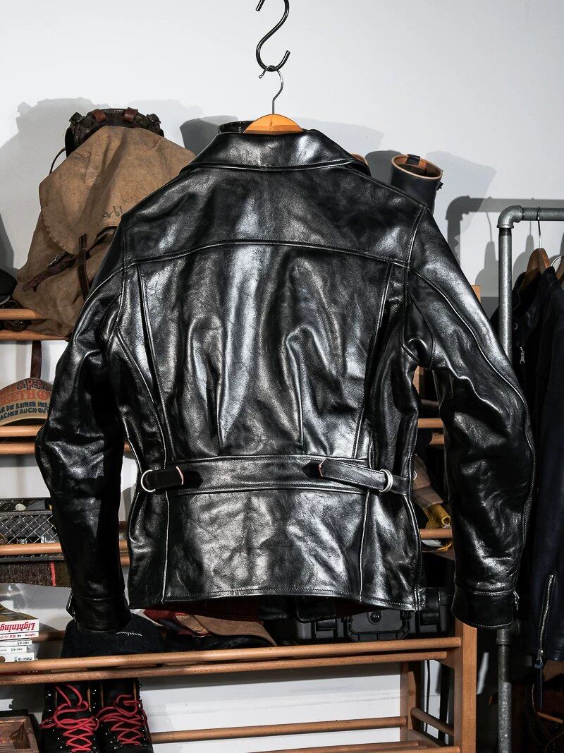 ワイドショルダー レザージャケット ホースハイド