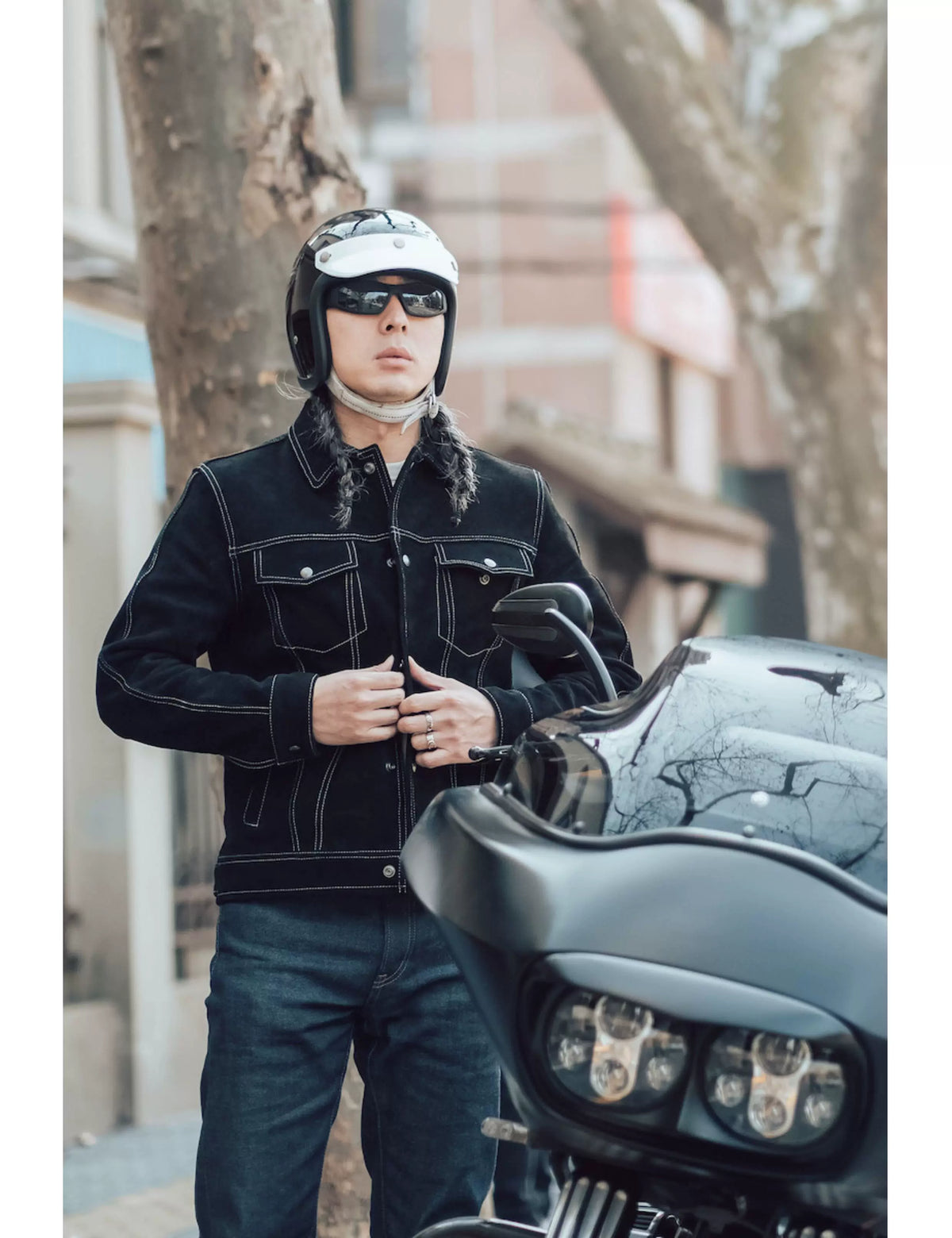 スエード トラッカージャケット 三代 ブラック 1960s カウハイド